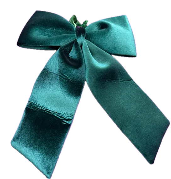 Feuillazur Rungis Nœud vert foncé décoration Noël 35x48cm
