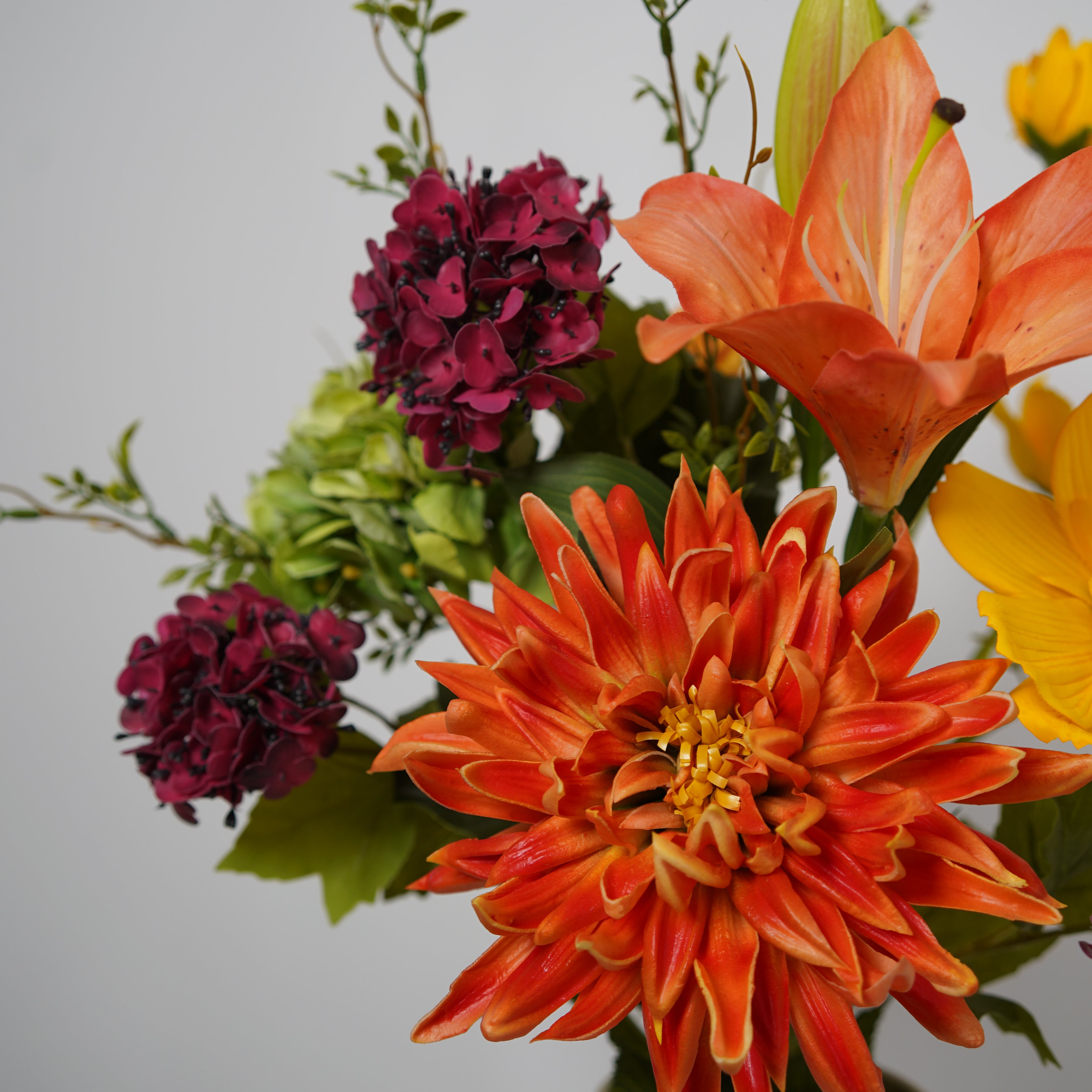 Flowrette Eglantine bouquet fleurs artificielles automne orange