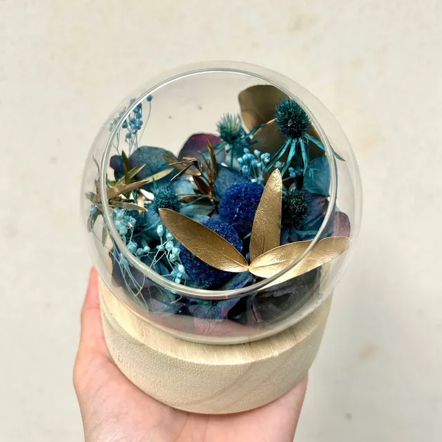 Ateliers Ouchamp Bulles Rue Brézin bulle fleurs stabilisées S hortensia