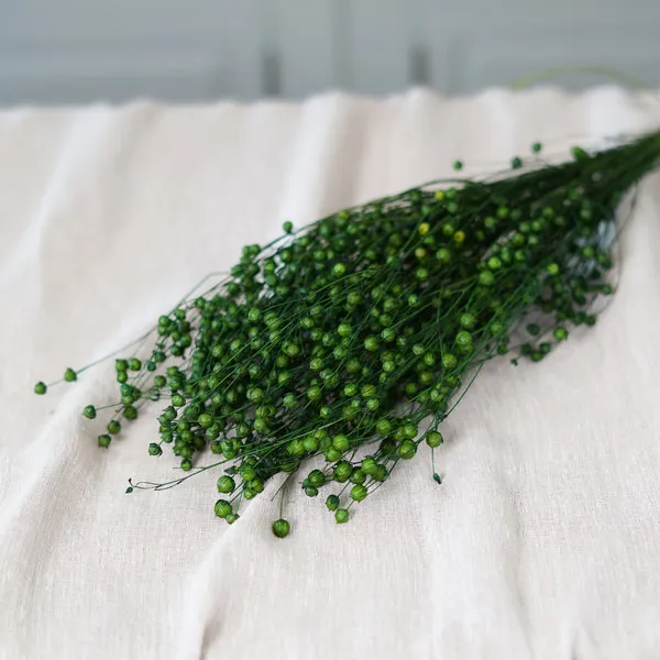 Flowrette lin vert foncé fleurs séchées botte