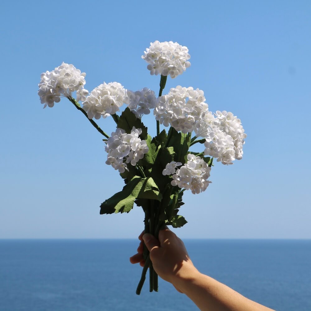 Flowrette Viburnum blanc fleur papier x1 romantique