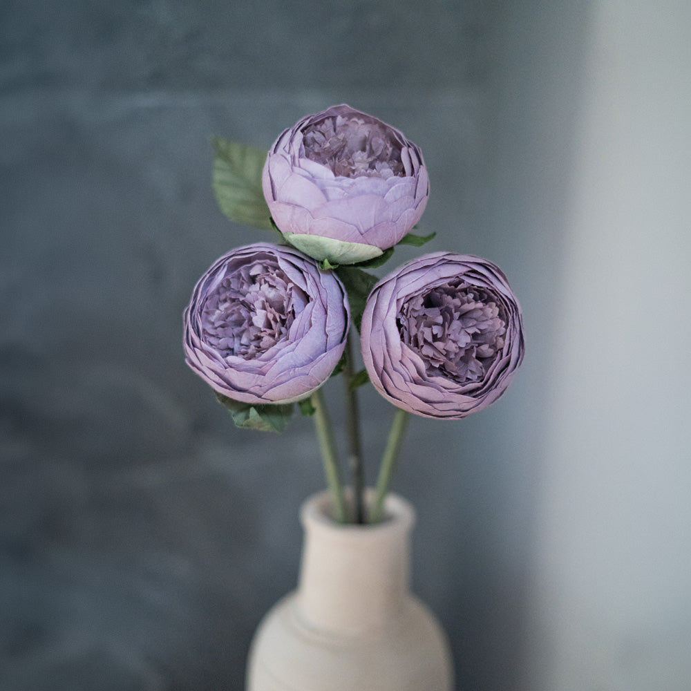 Flowrette Fleurs en papier Bouton de pivoine papier mauve x1