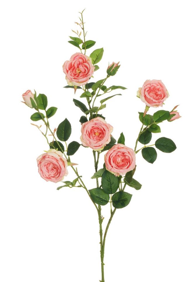 Feuillazur Rungis Branche de Rose fleur artificielle rose 87cm