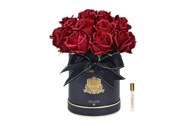Côte Noire Perfumed Flowers bouquet parfumé rouge carmin boîte chapeau