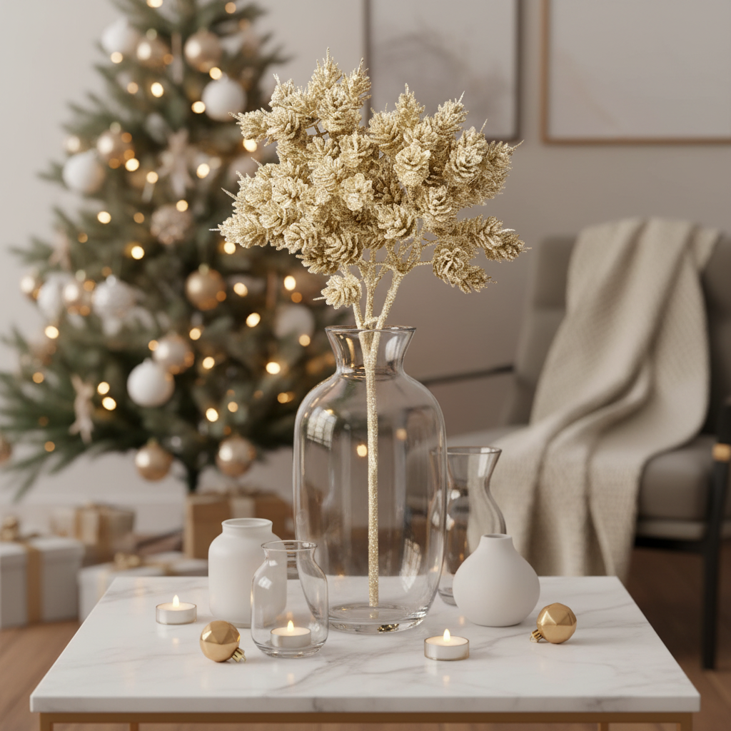 Sia Home Izia Noël branche pin pailletée 38 cm doré