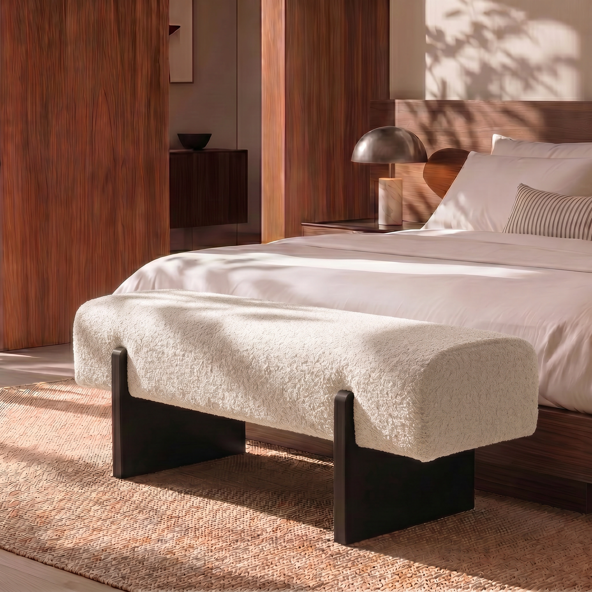 Sia Home Vog banc bouclette crème design