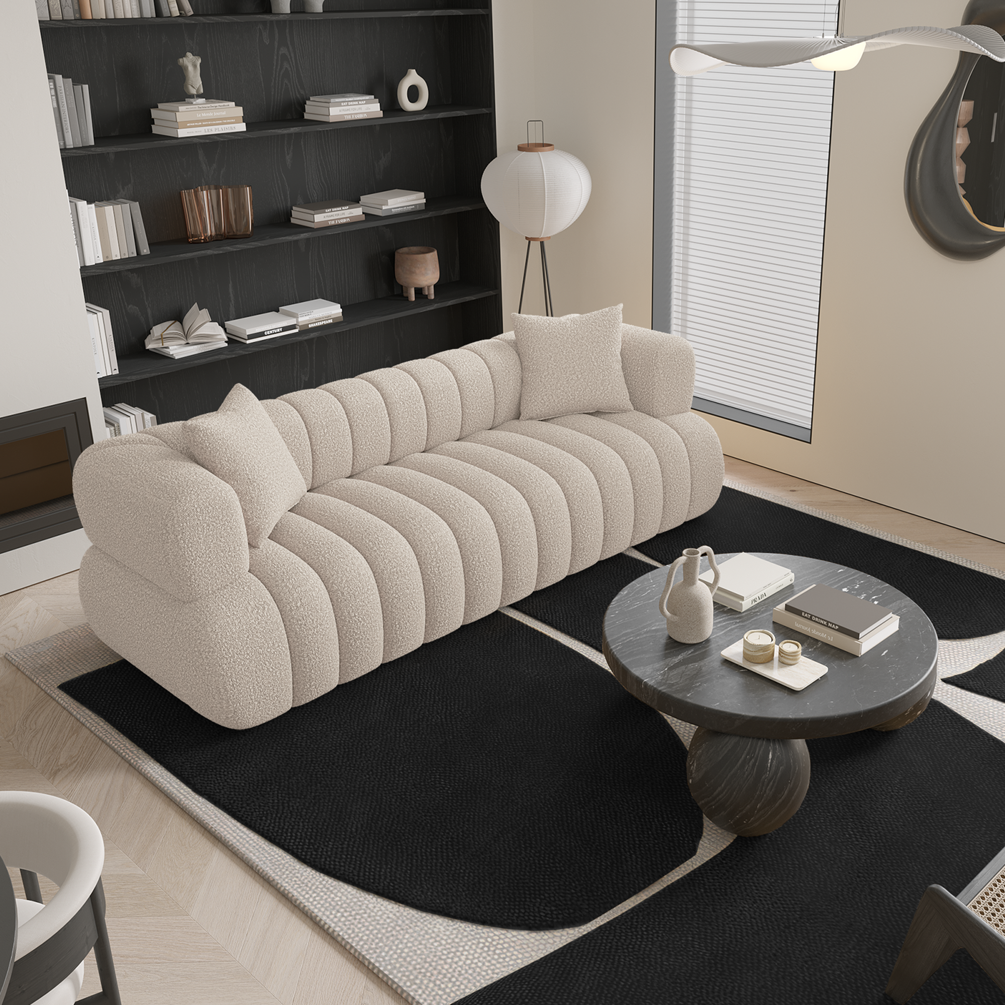 Sia Home Canapé Ross canapé 3 places crème