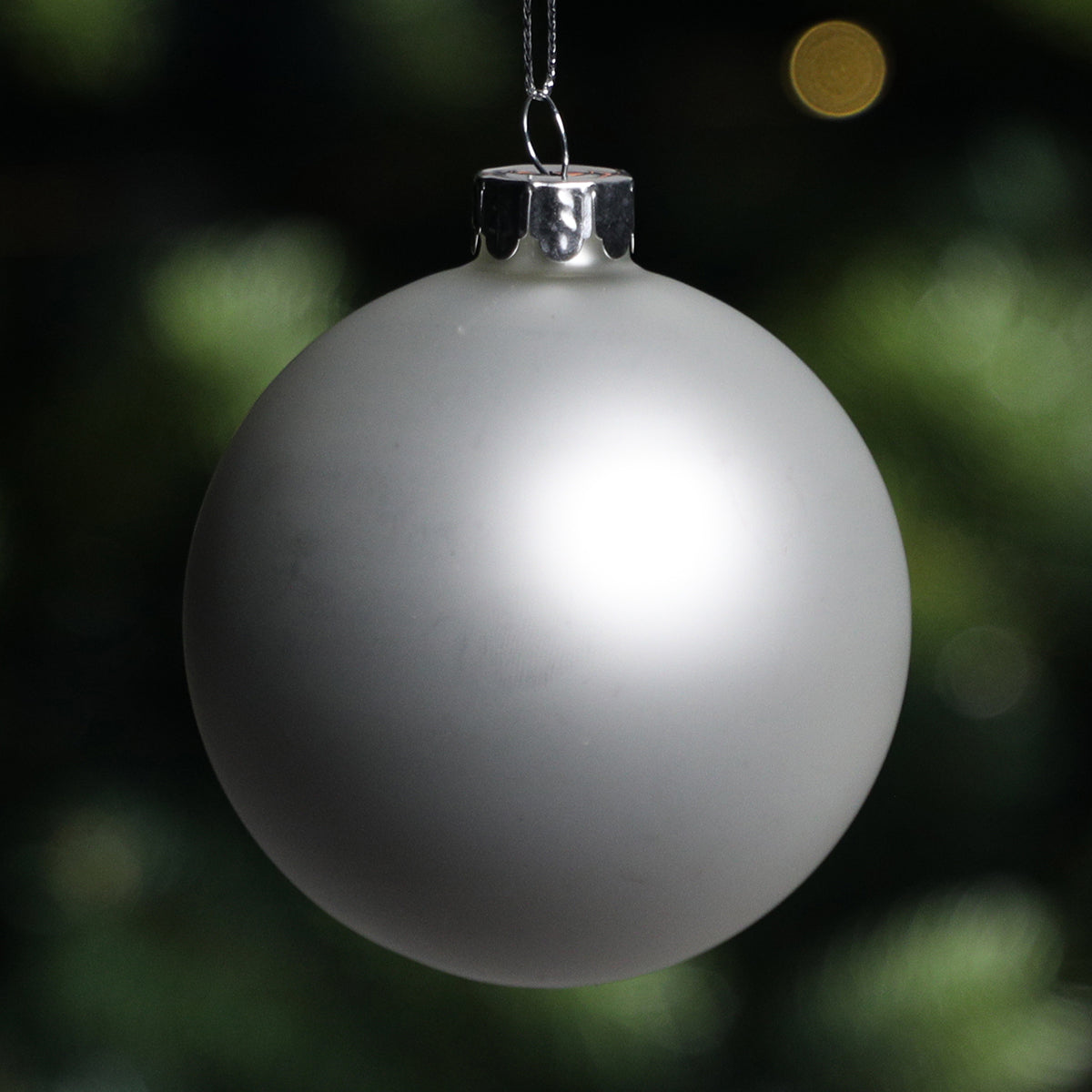 Sia Home coffret 4 boules Noël verre 8 cm blanc rouge
