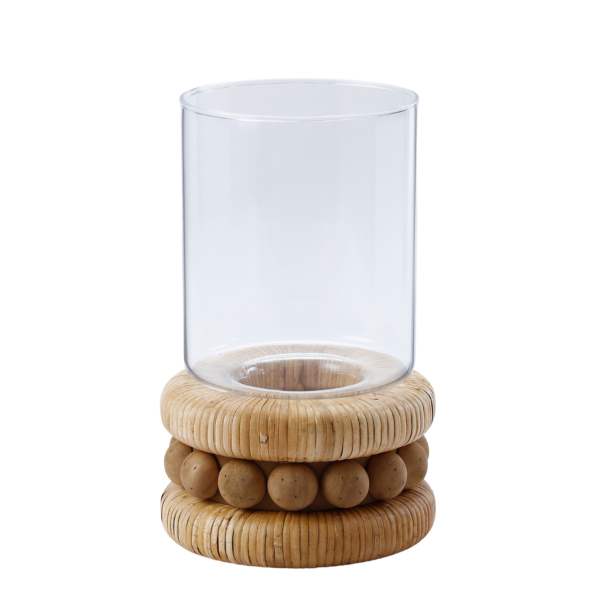 Sia Home Perline porte-bougie rotin beige 33 cm