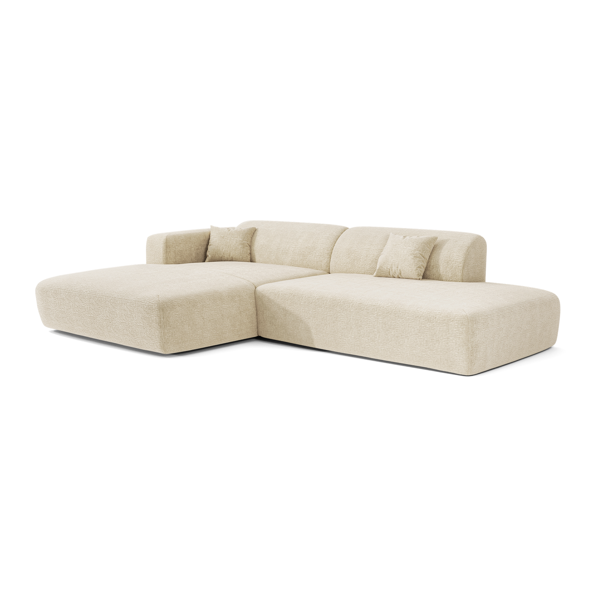 Sia Home Myra canapé d'angle gauche 5 places crème