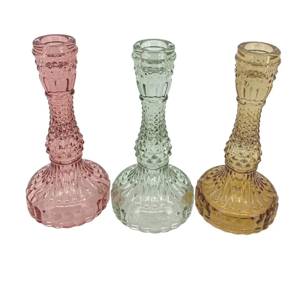 Feuillazur Rungis Bougeoir porte-bougie vert 3x17cm