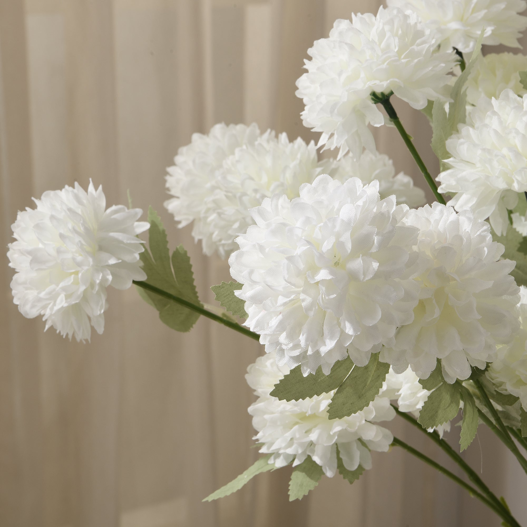 Sia Home Tiges chrysanthème artificiel blanc 63 cm