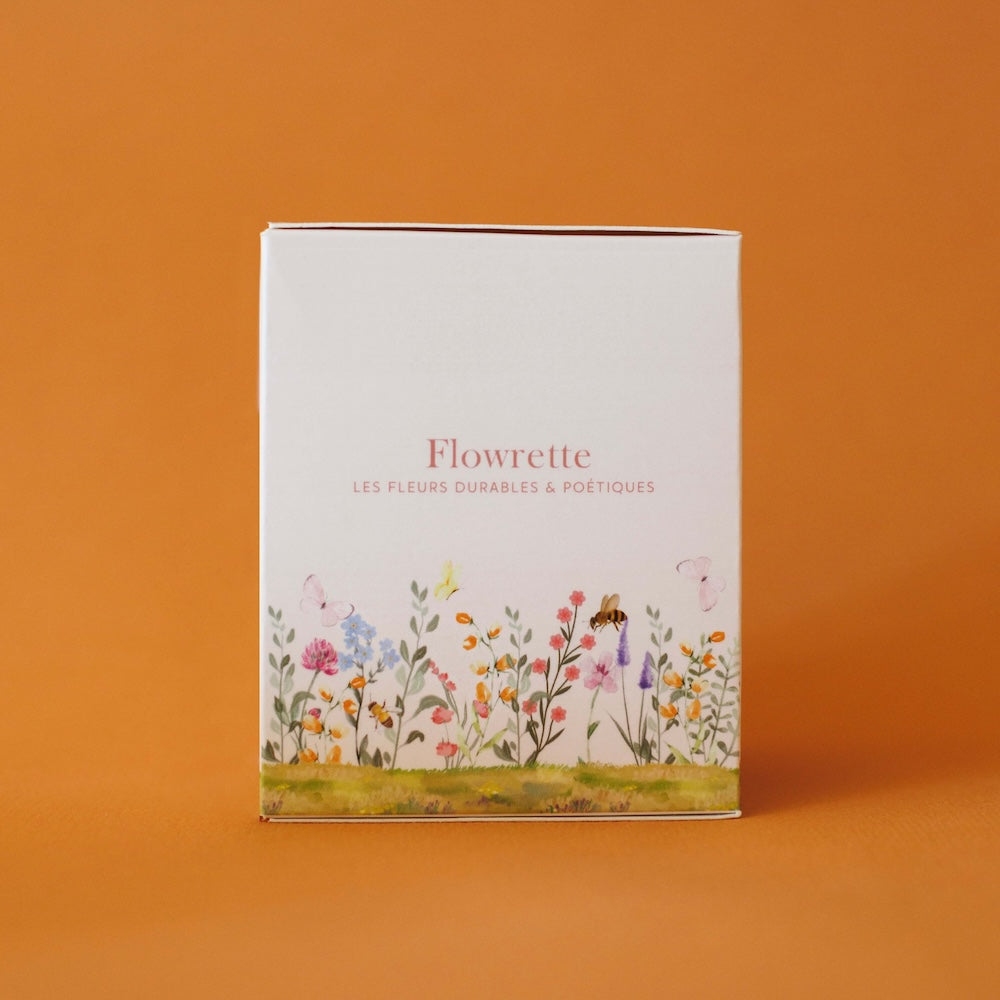 Flowrette Amour Terracotta bougie parfumée fleurs de lin