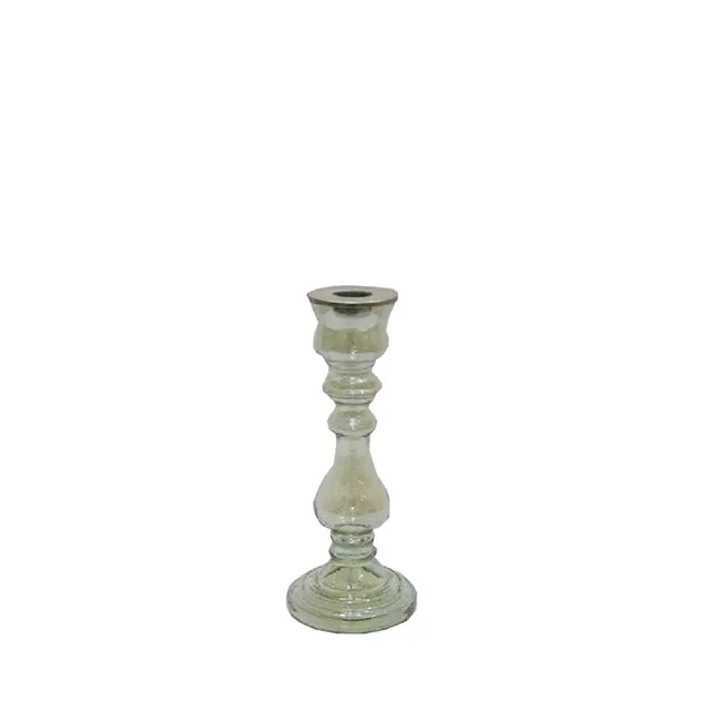 Sia Home Bougeoir en verre photophore transparent 22,5 cm