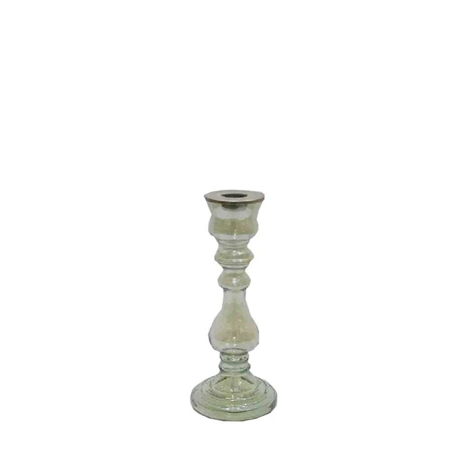 Sia Home Bougeoir en verre photophore transparent 22,5 cm