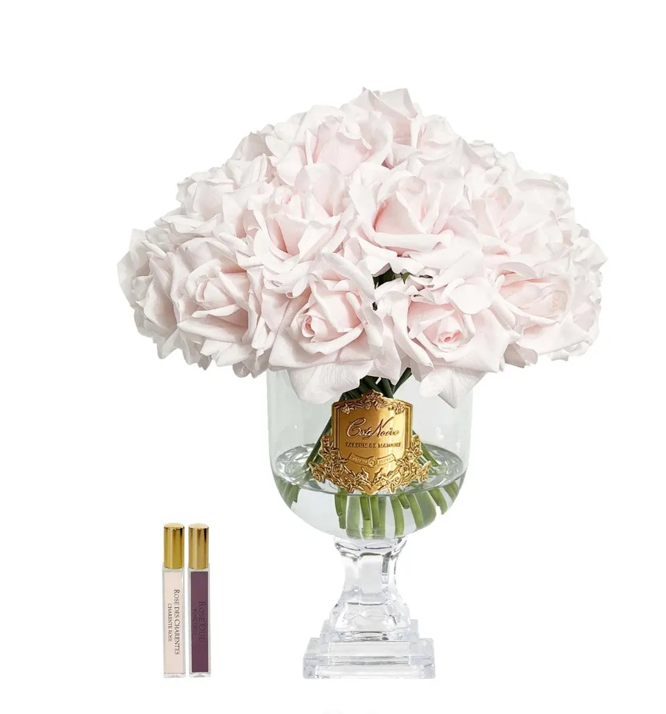 Côte Noire Versailles VRB06 bouquet roses rose vase 31 tiges