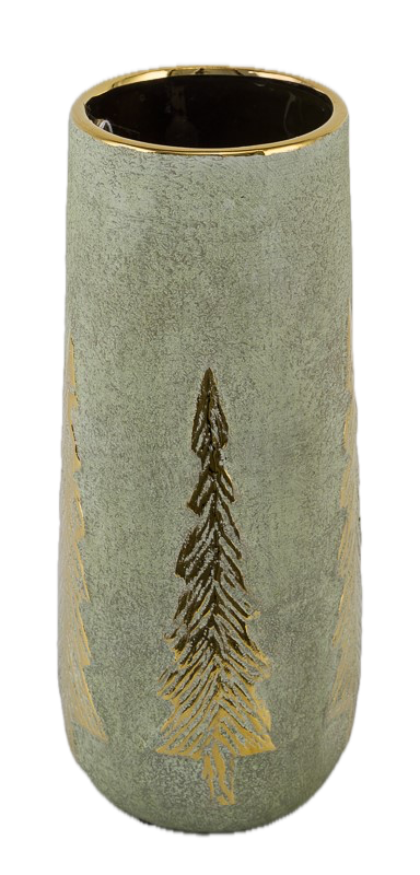 Feuillazur Rungis Pot Vert Sapin Doré cache-pot 12cm