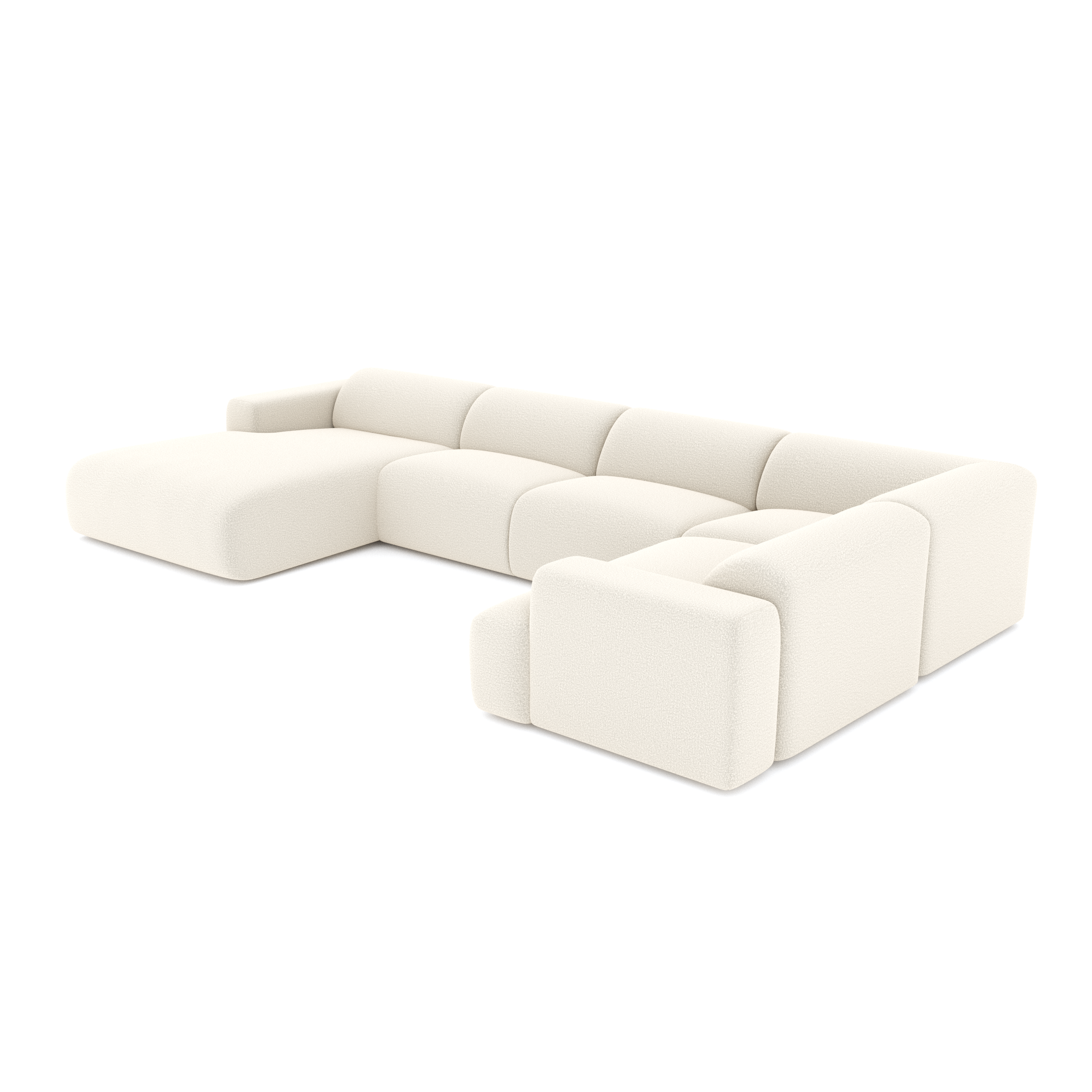 Sia Home Myra canapé panoramique gauche crème 5 places