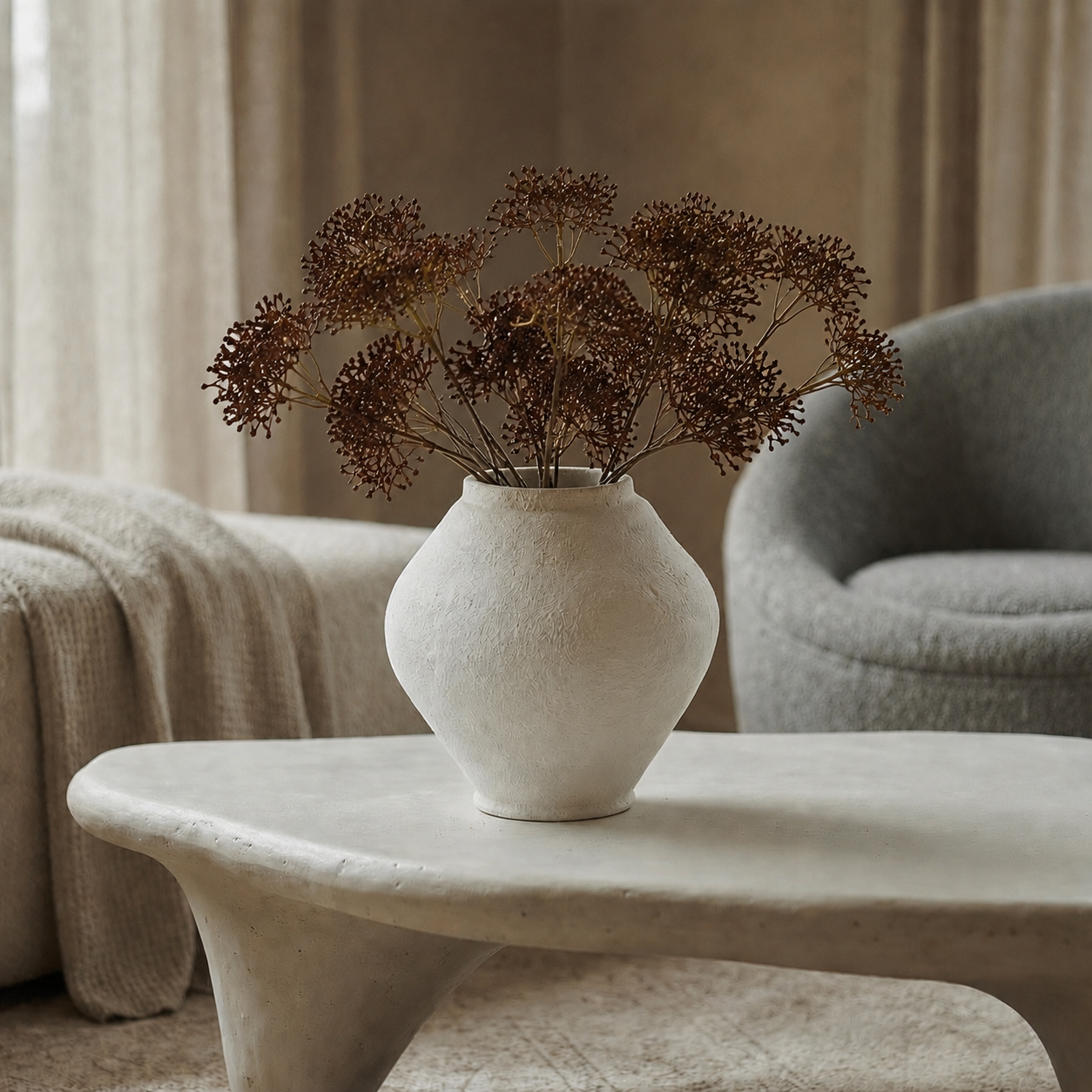 Sia Home Skimmia tige feuillage artificiel marron 40 cm