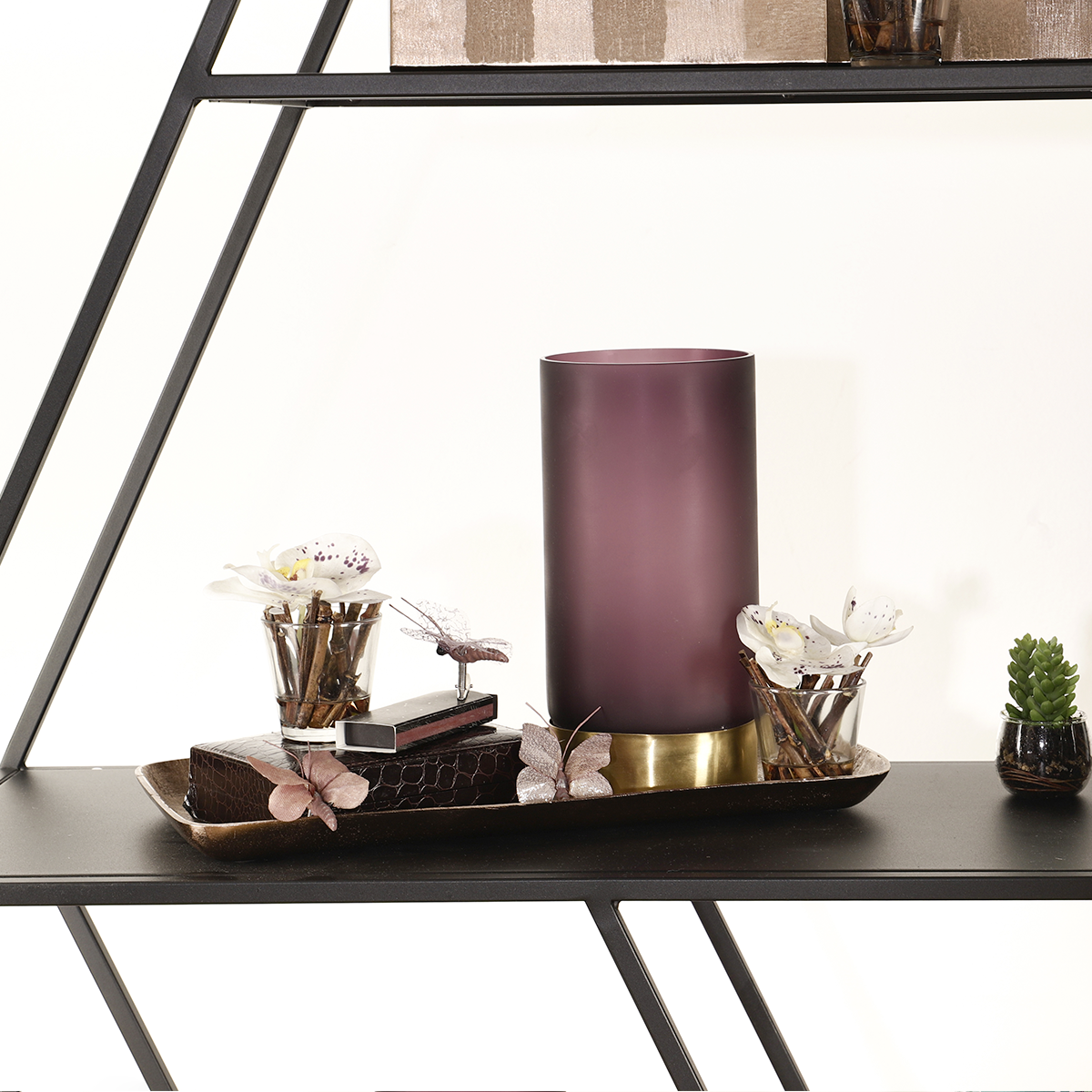 Sia Home Ring Vase verre violet 21 cm petit format