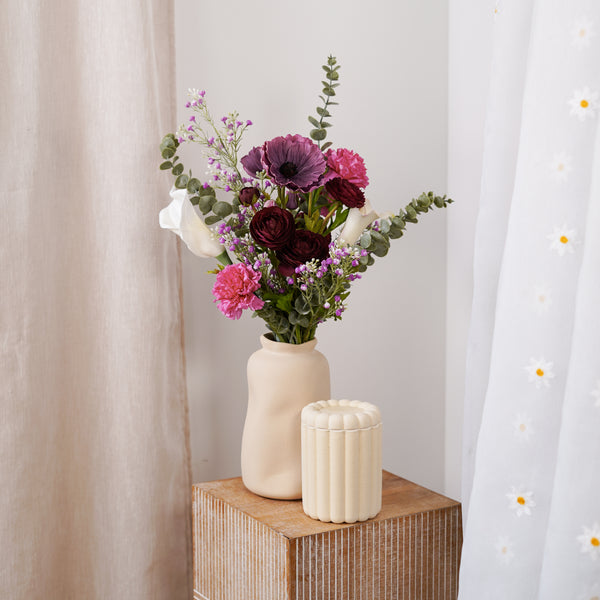 Flowrette Emeline bouquet artificiel tons violets