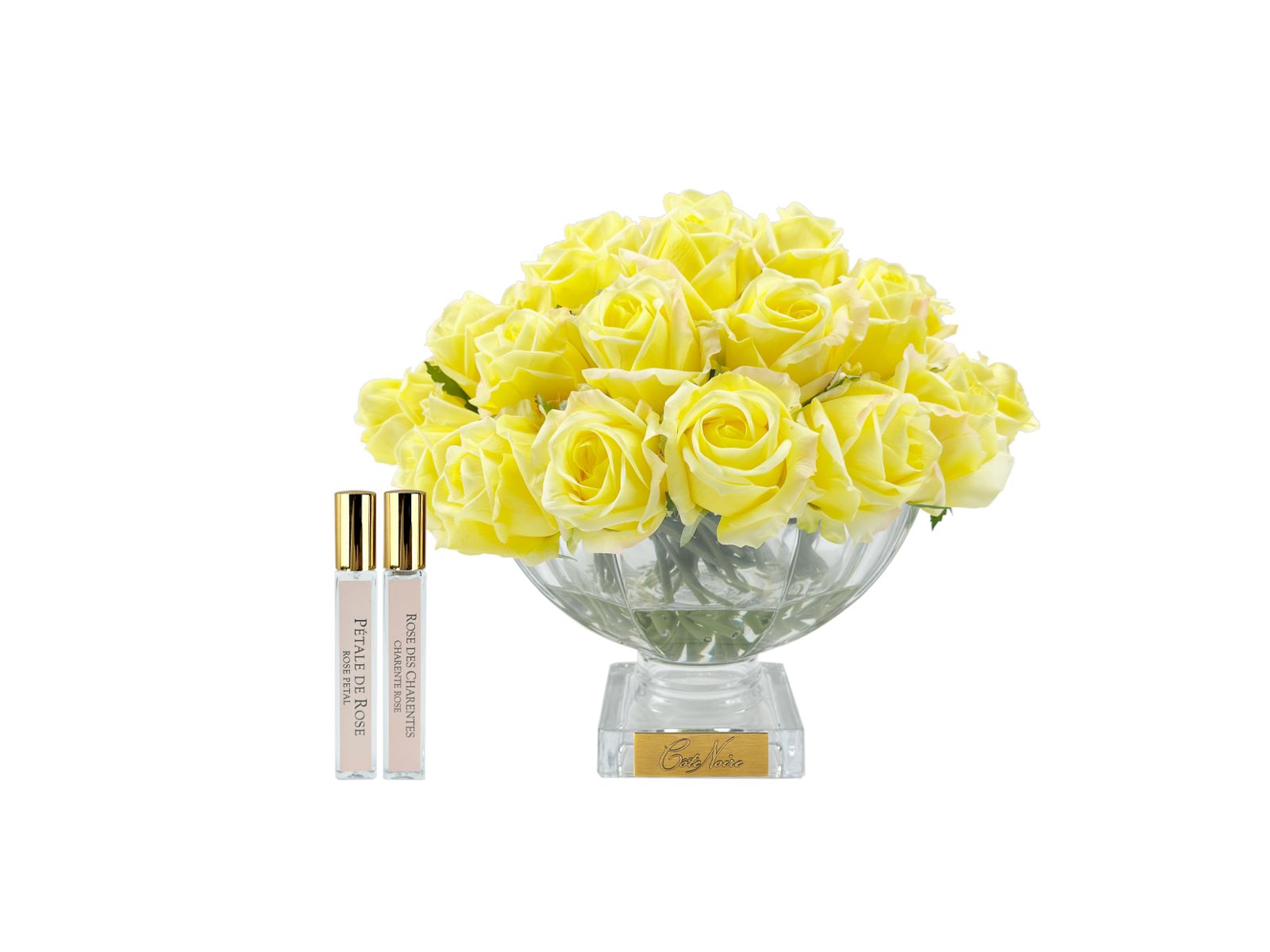 Côte Noire Centrepiece CPRB08 roses jaunes artificielles gold