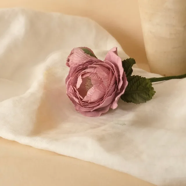 Flowrette Rose Queen mauve fleur papier tige x1