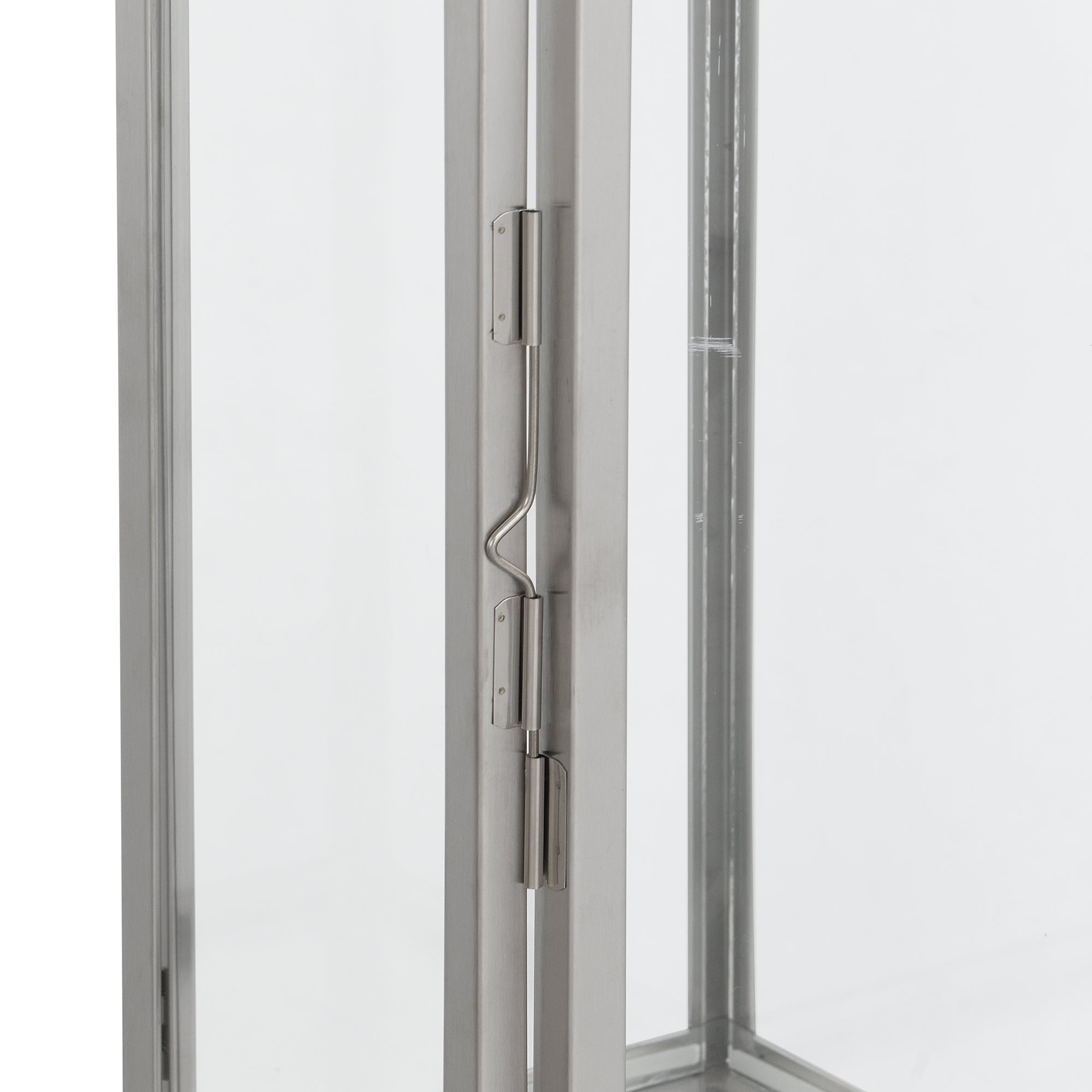 Sia Zaka lanterne acier argenté 39 cm verre