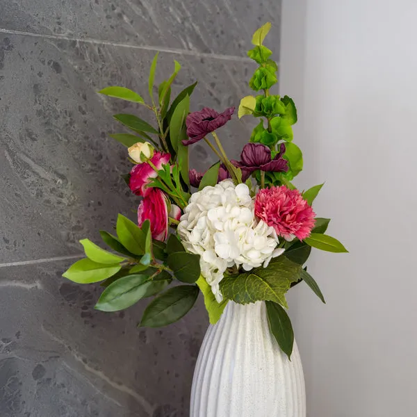 Flowrette Camille bouquet artificiel rose blanc roses hortensia