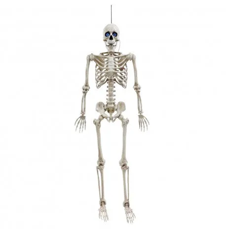 Feuillazur Squelette articulé LCD déco Halloween yeux lumineux
