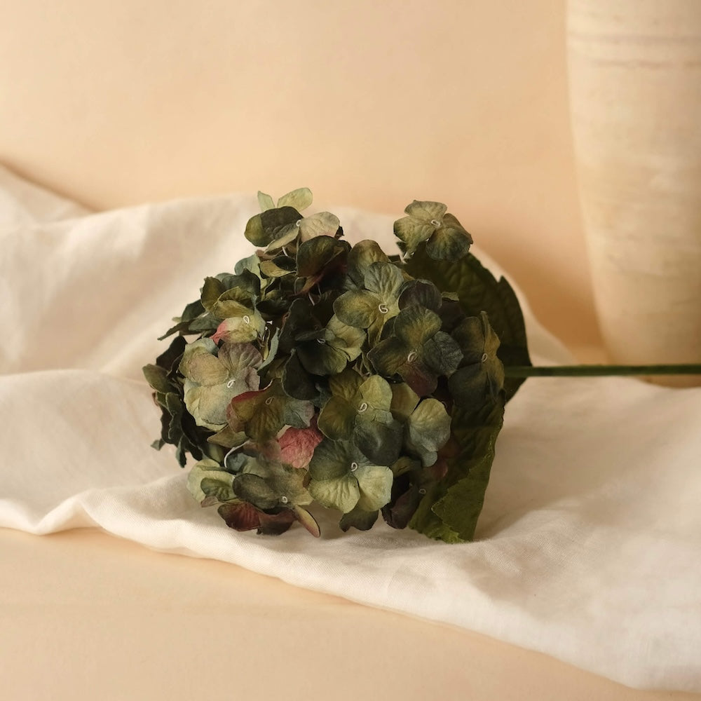 Flowrette Hortensia fleur en papier naturel fait main x1
