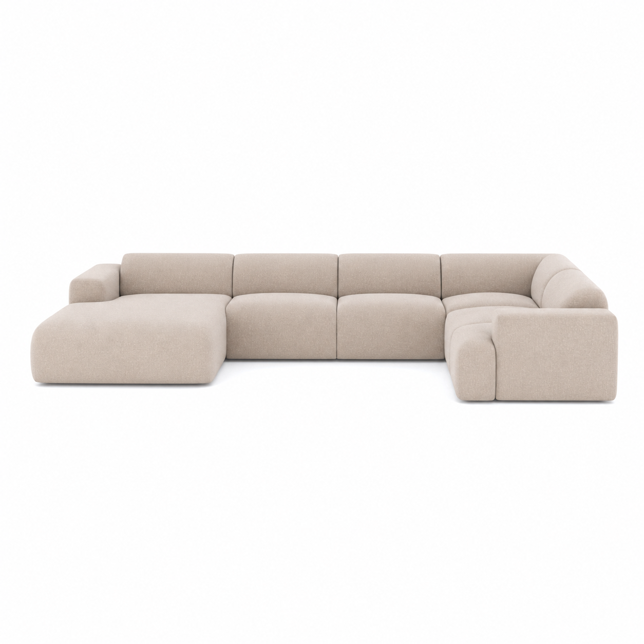 Sia Home Myra canapé panoramique beige 5 places arrondi