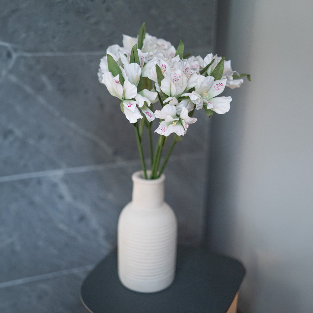 Flowrette Lys des Incas fleur papier x1 blanc vert