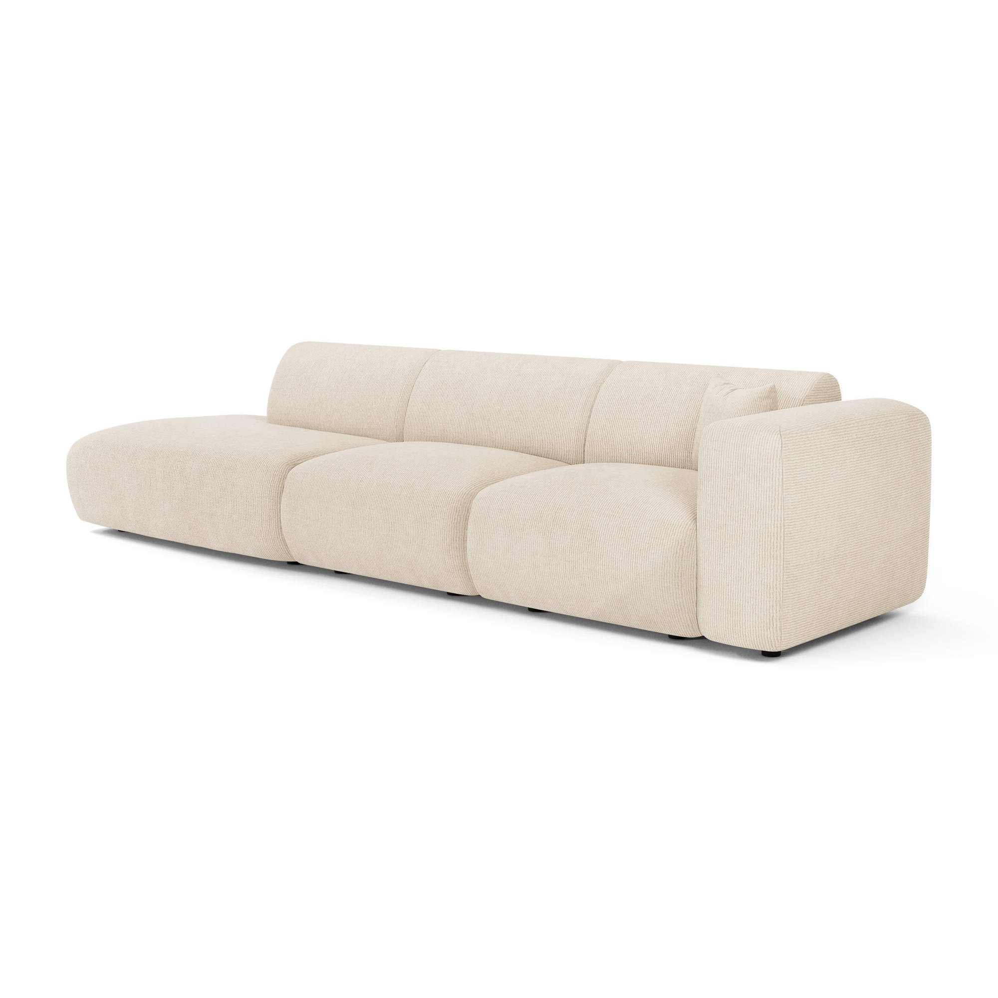 Sia Home Myra canapé droit crème 5 places arrondi confort