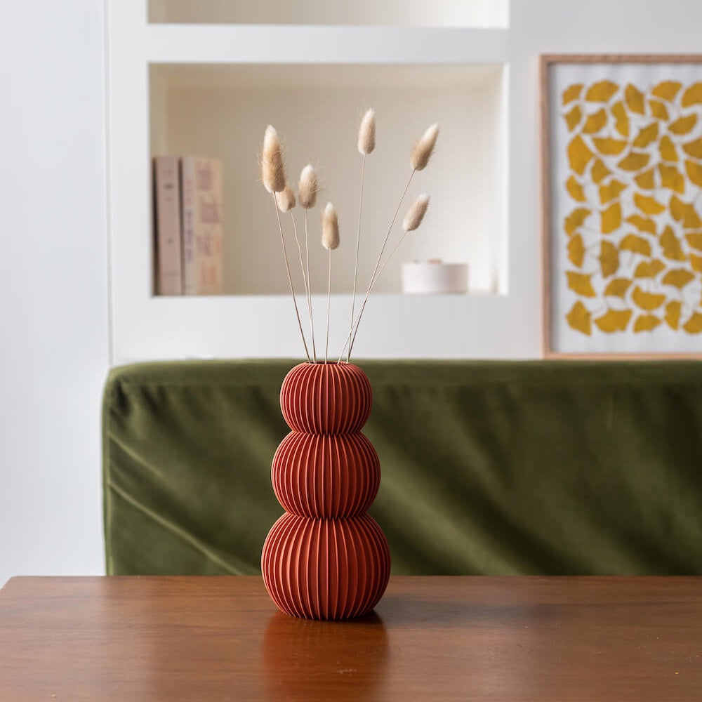 Flowrette Vase Flamant terracotta 3D fleurs séchées design