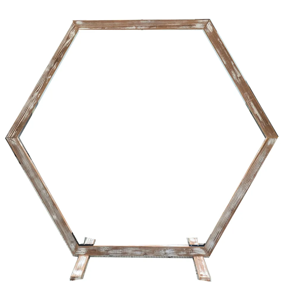 Feuillazur Rungis Hexagone décoratif arche bois mariage