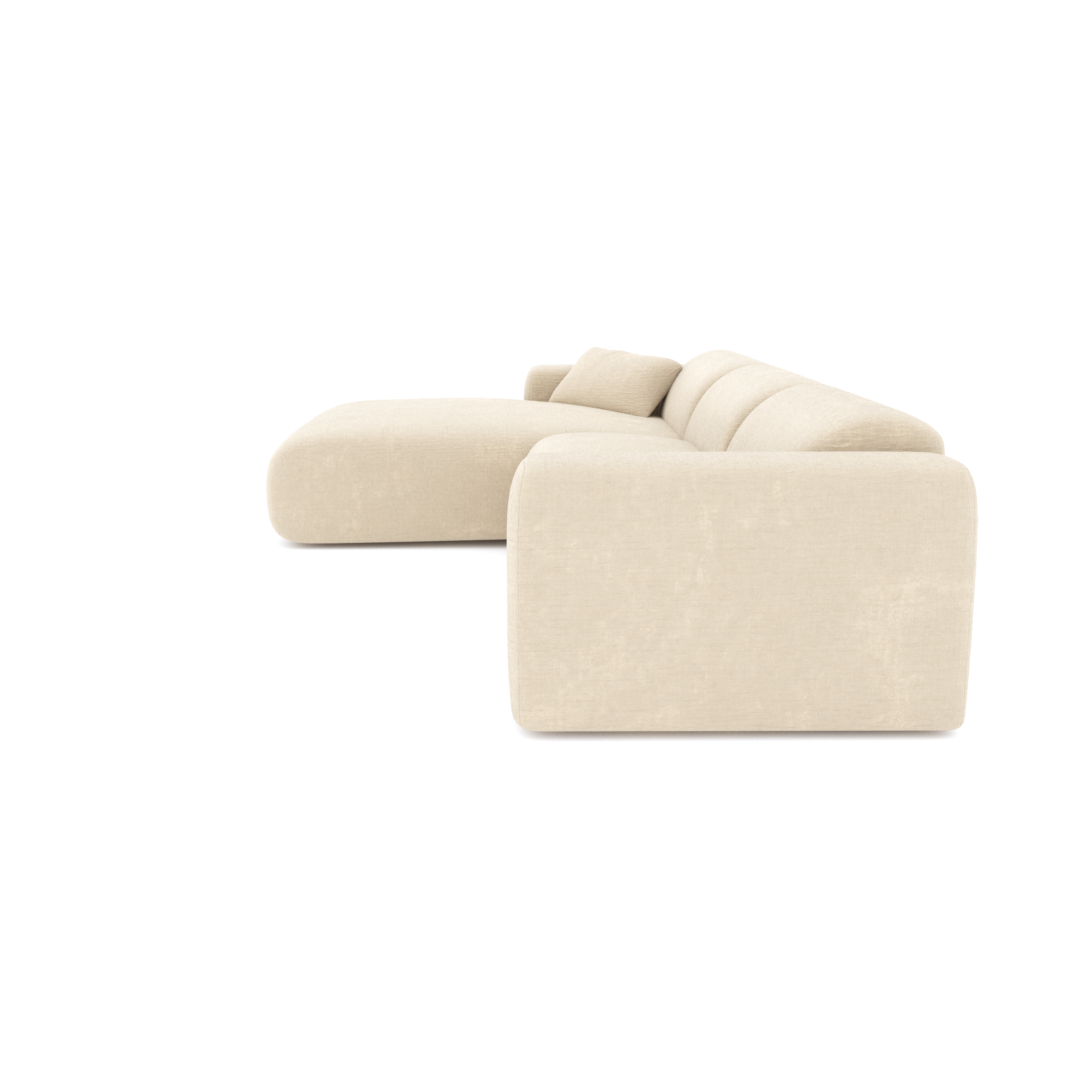 Sia Home Myra canapé angle gauche crème 5 places arrondi