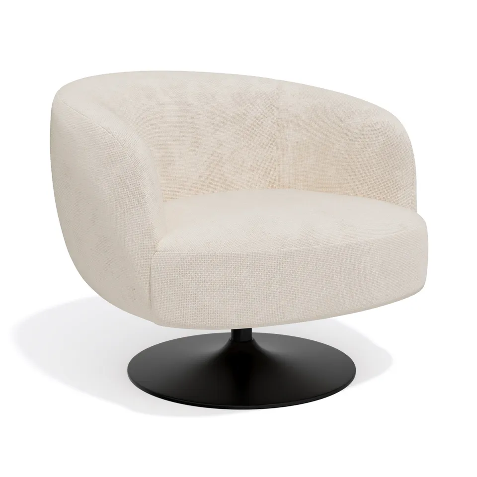 Sia Home Fauteuil Oska pivotant crème assise enveloppante