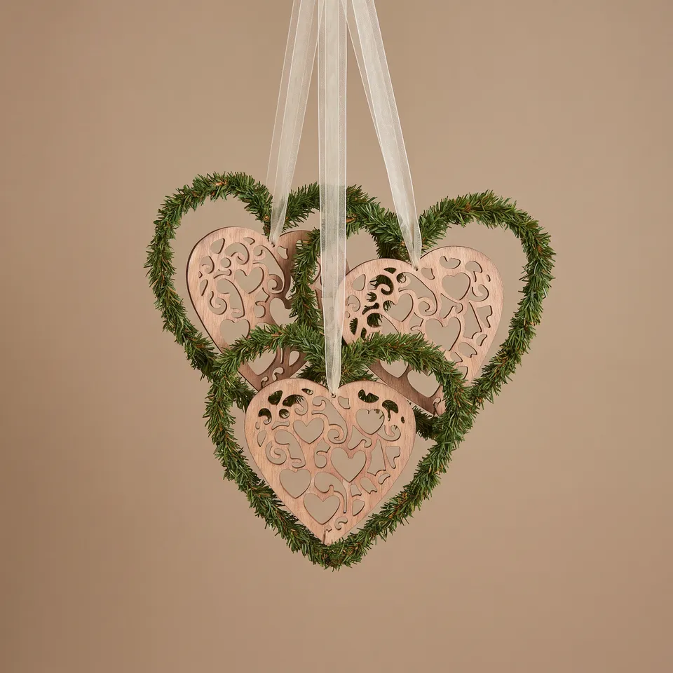 Sia Home Natura suspension Noël coeur pin 20 cm