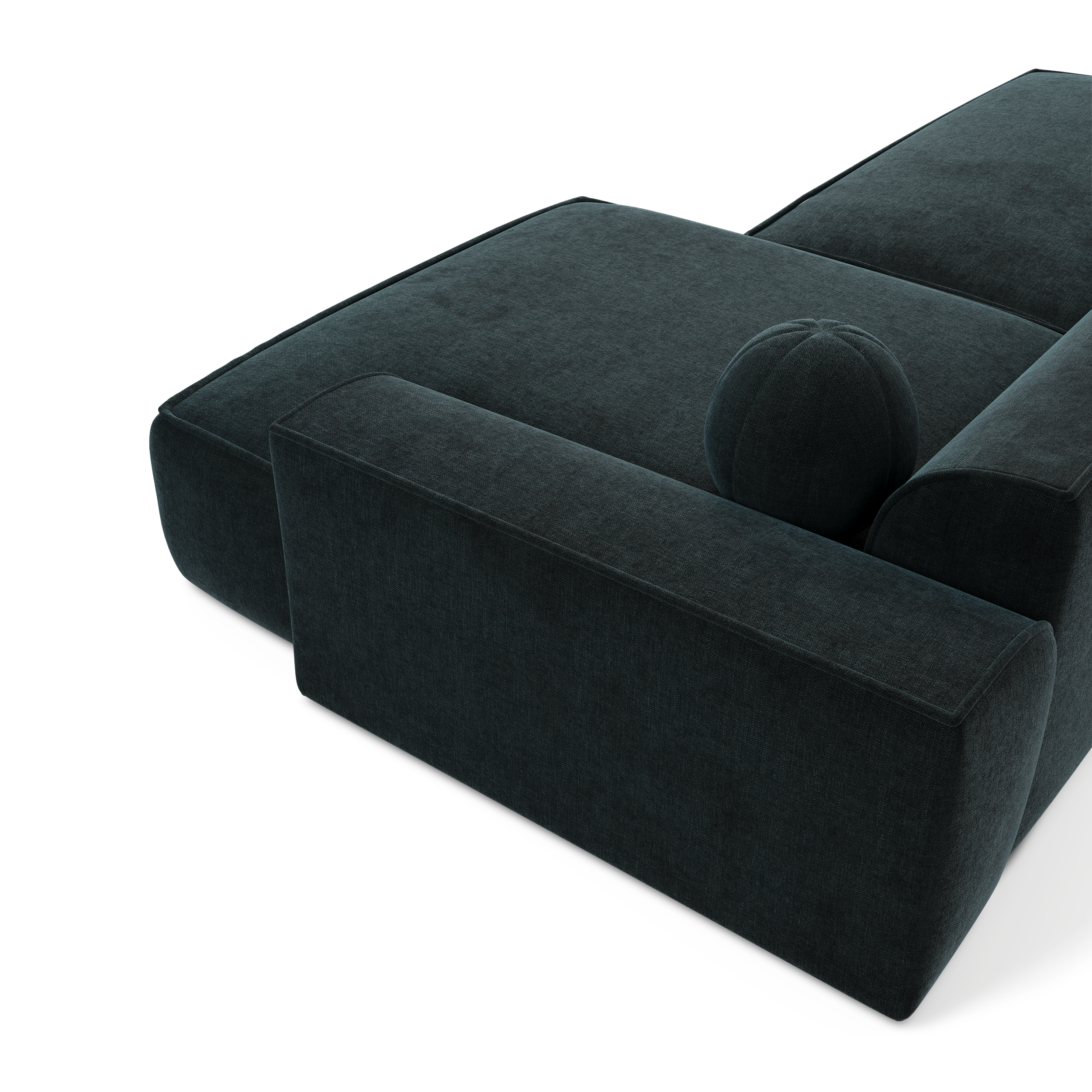 Sia Ania canapé angle droit 260 cm bleu paon
