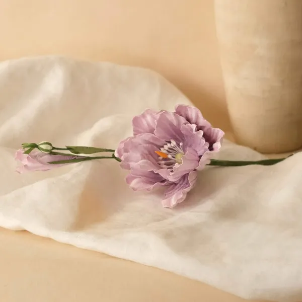 Flowrette Lisianthus fleur en papier mauve tige