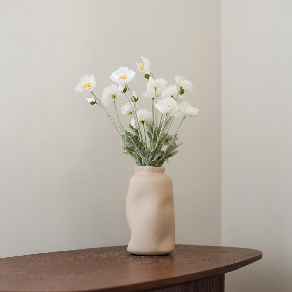 Flowrette pavot fleur artificielle blanche x1 Real Touch
