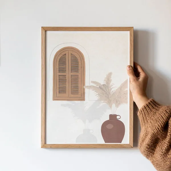 Flowrette Décoration Fenêtre Sud affiche pastel pampa
