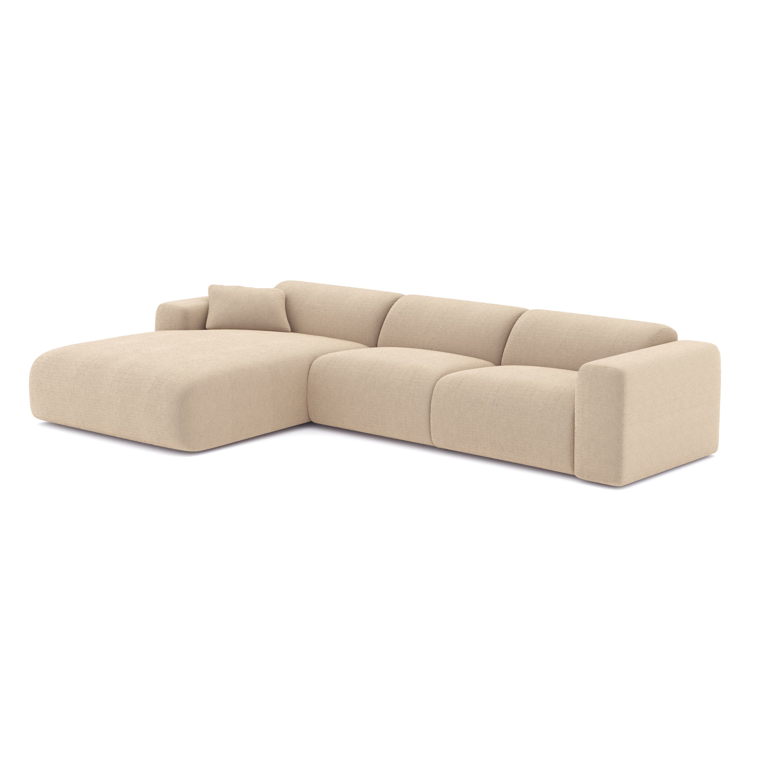 Sia Home Myra canapé grand angle gauche crème tissu