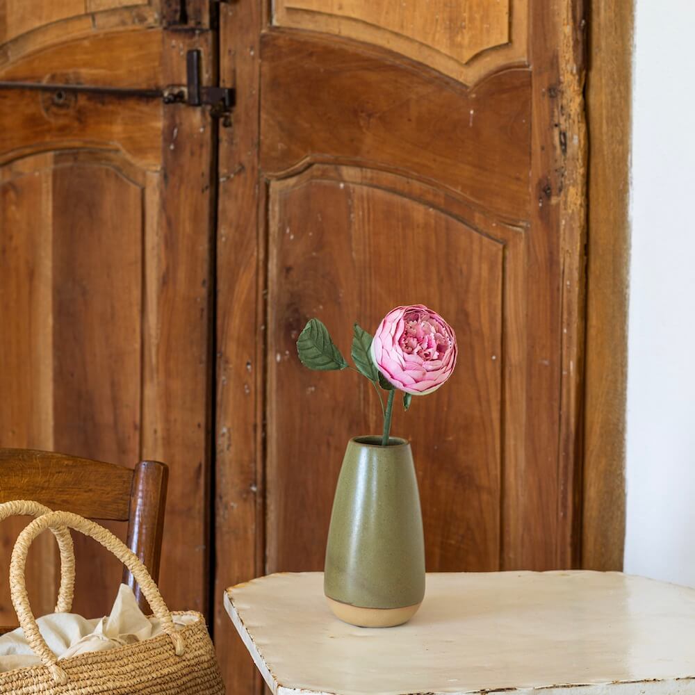 Flowrette Fleurs en papier pivoine fleur papier rose foncé x1