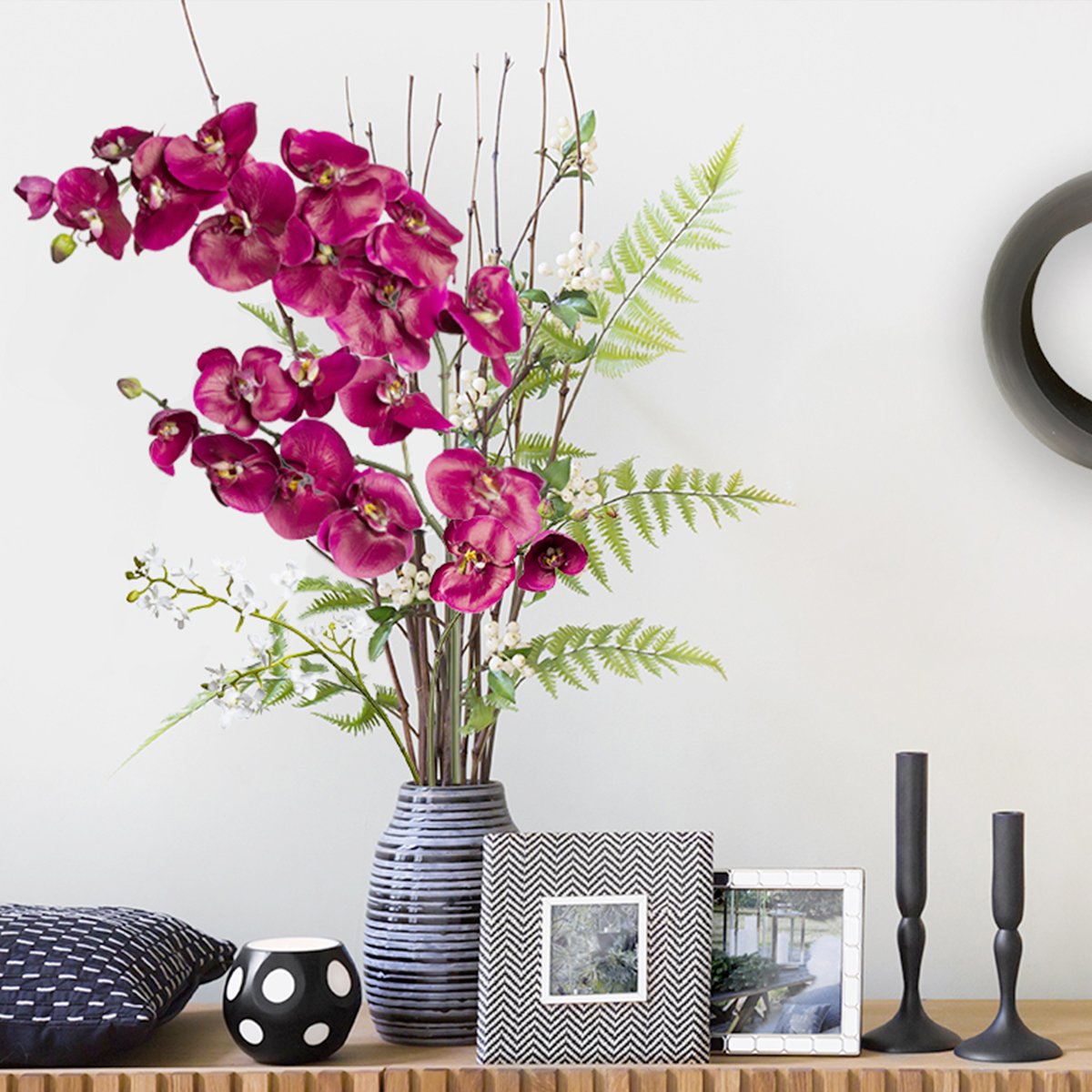 Sia Home Budy tige orchidée Phalaenopsis 104 cm rose