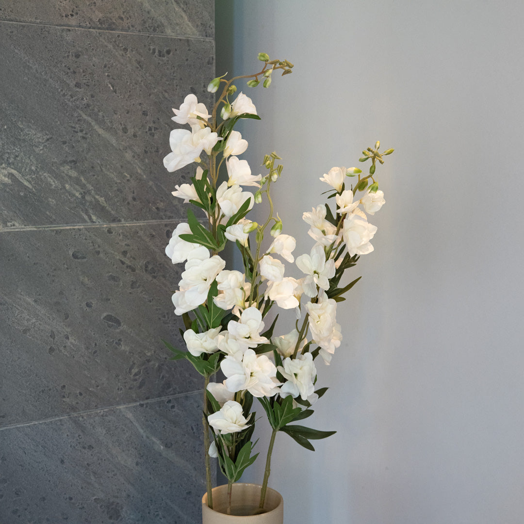 Flowrette Delphinium feuillu fleur artificielle x1 durable