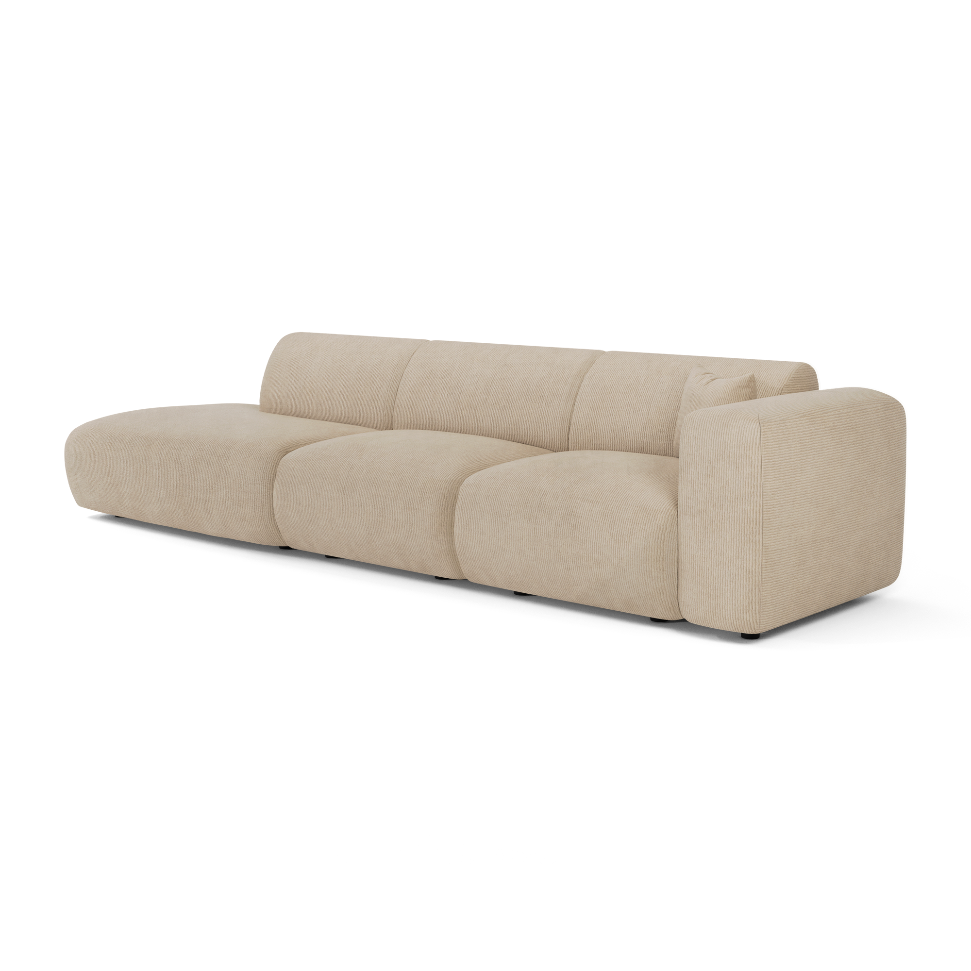 Sia Home Myra canapé droit crème 5 places arrondi confort