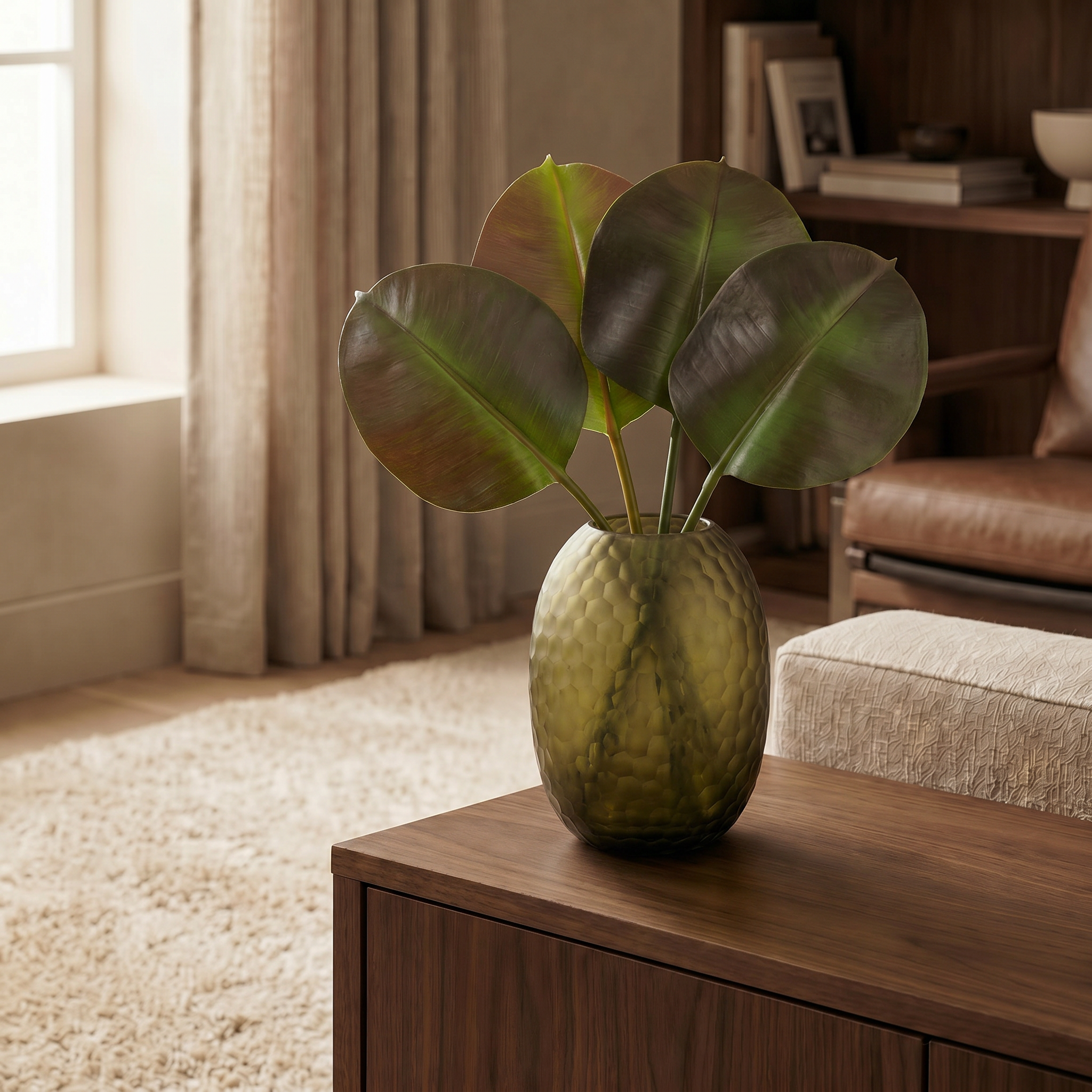 Sia Home Ficus feuillage artificiel vert 36 cm