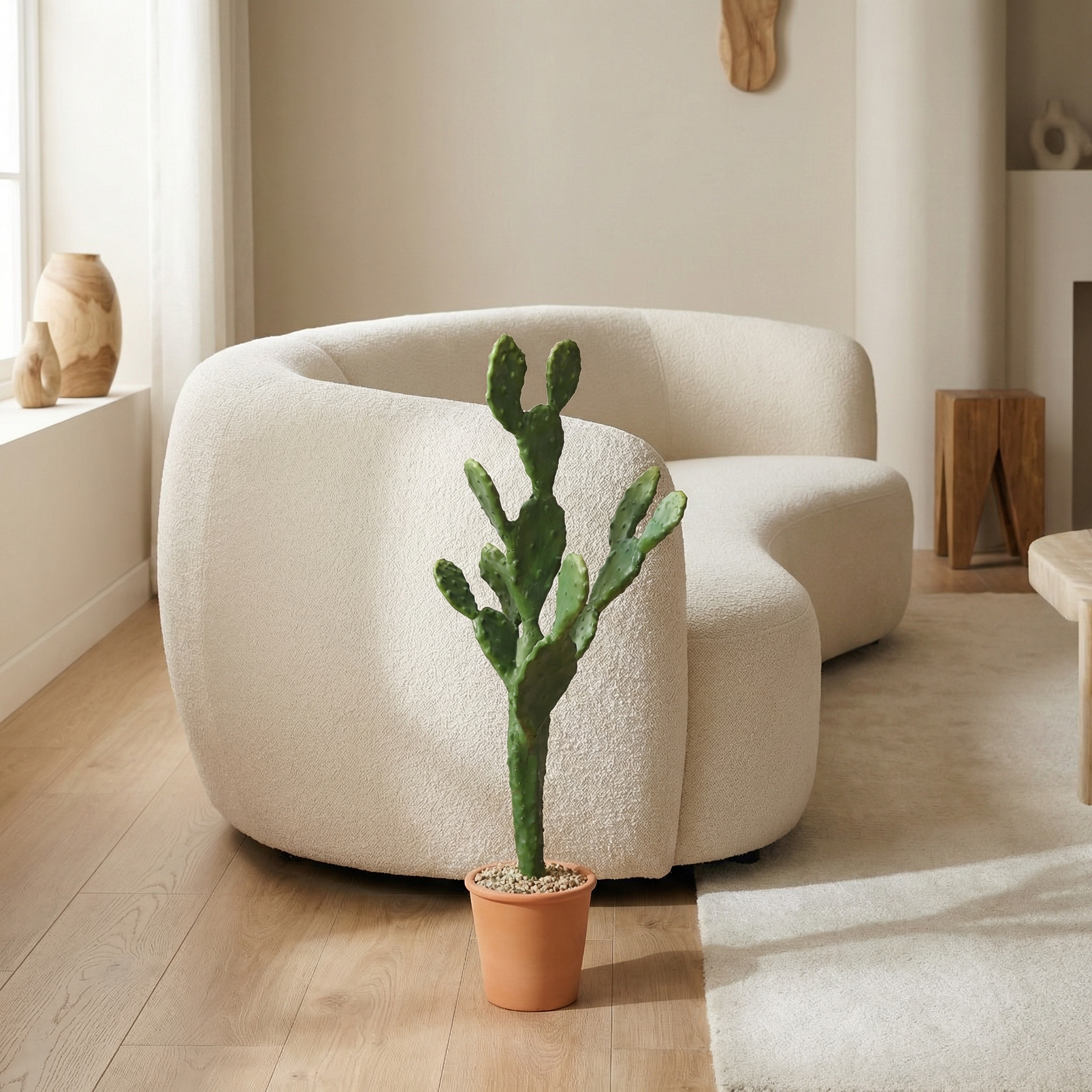 Sia Home Plantes artificielles en Pot Cactus 78 cm vert